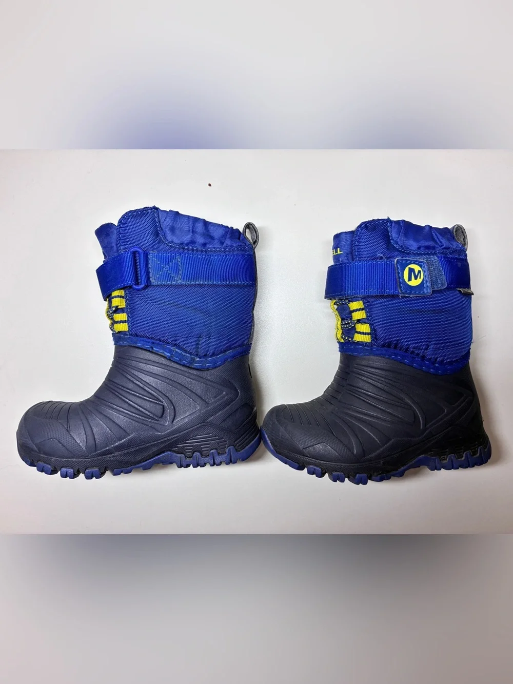 Merrell Snow Quest Toddler  Blue Winter Boots with Yellow Accents